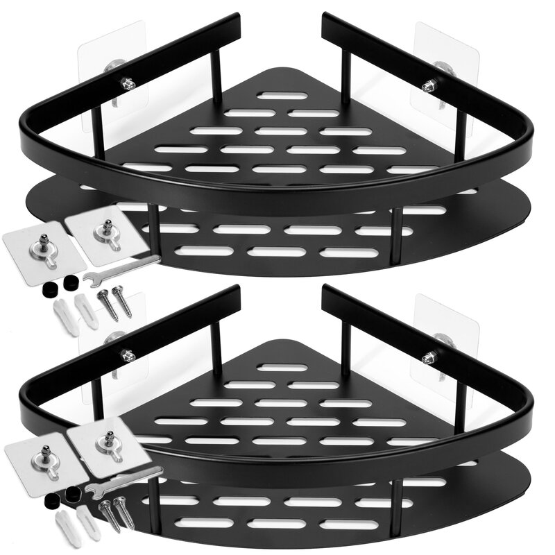 Półka łazienkowa narożna GOCKOWIAK Lusaka Czarny (2 szt.)