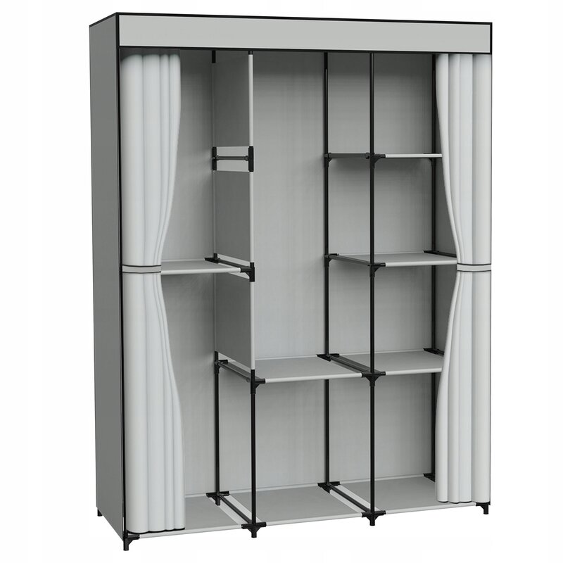 Szafa tekstylna GOCKOWIAK Celina (175 x 135 x 45 cm) Szary