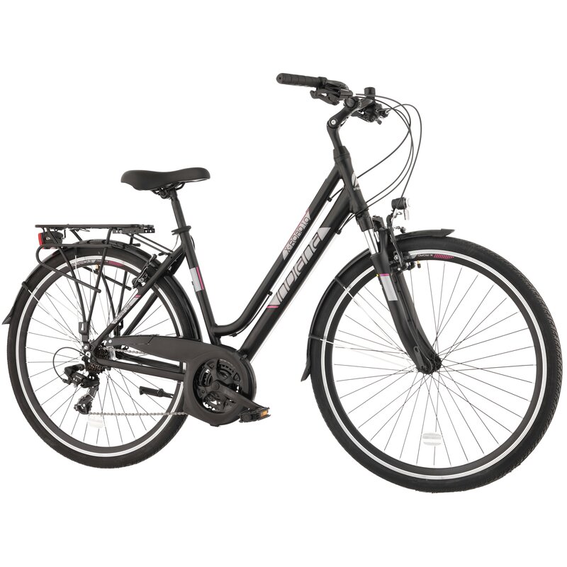 Rower trekkingowy INDIANA X-Road 1.0 D19 28 cali damski Czarno-fioletowy