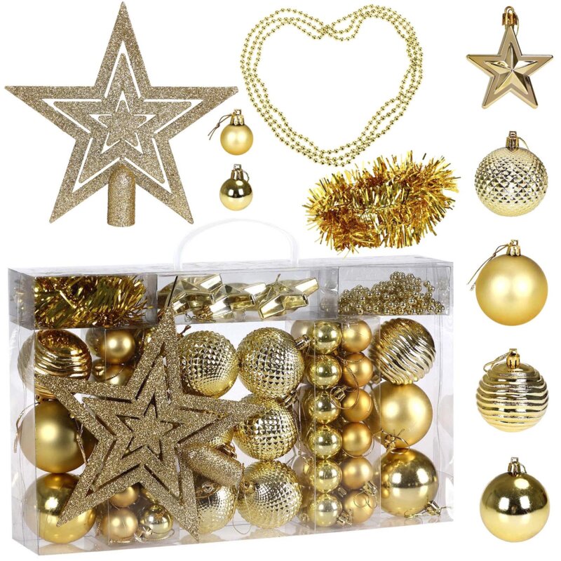 Zestaw bombek GOCKOWIAK Estrella Złoty (66 sztuk)