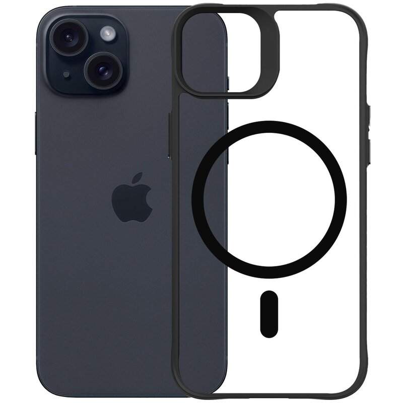 Etui 3MK Satin Guardx MagCase do Apple iPhone 15 Przezroczysto-czarny