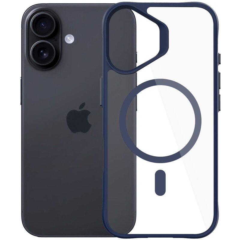Etui 3MK Satin Guardx MagCase do Apple iPhone 16 Przezroczysto-niebieski