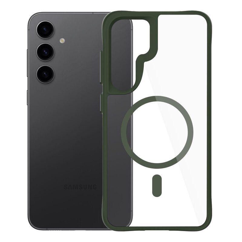 Etui 3MK Satin Guardx MagCase do Samsung Galaxy S24/S25 Przezroczysto-zielony