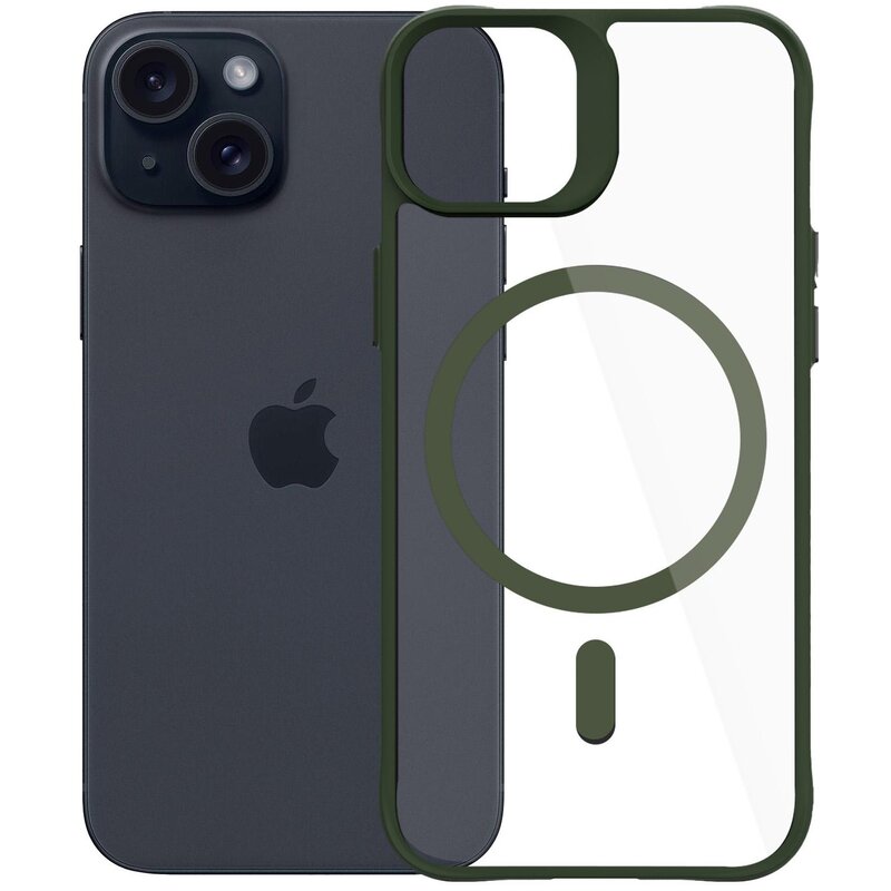 Etui 3MK Satin Guardx MagCase do Apple iPhone 15 Przezroczysto-zielony