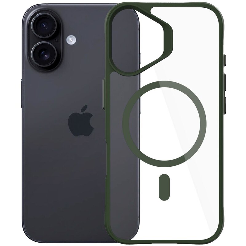 Etui 3MK Satin Guardx MagCase do Apple iPhone 16 Przezroczysto-zielony