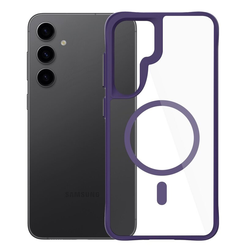 Etui 3MK Satin Guardx MagCase do Samsung Galaxy S24/S25 Przezroczysto-fioletowy