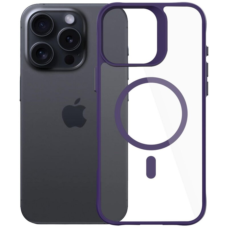 Etui 3MK Satin Guardx MagCase do Apple iPhone 16 Pro Przezroczysto-fioletowy