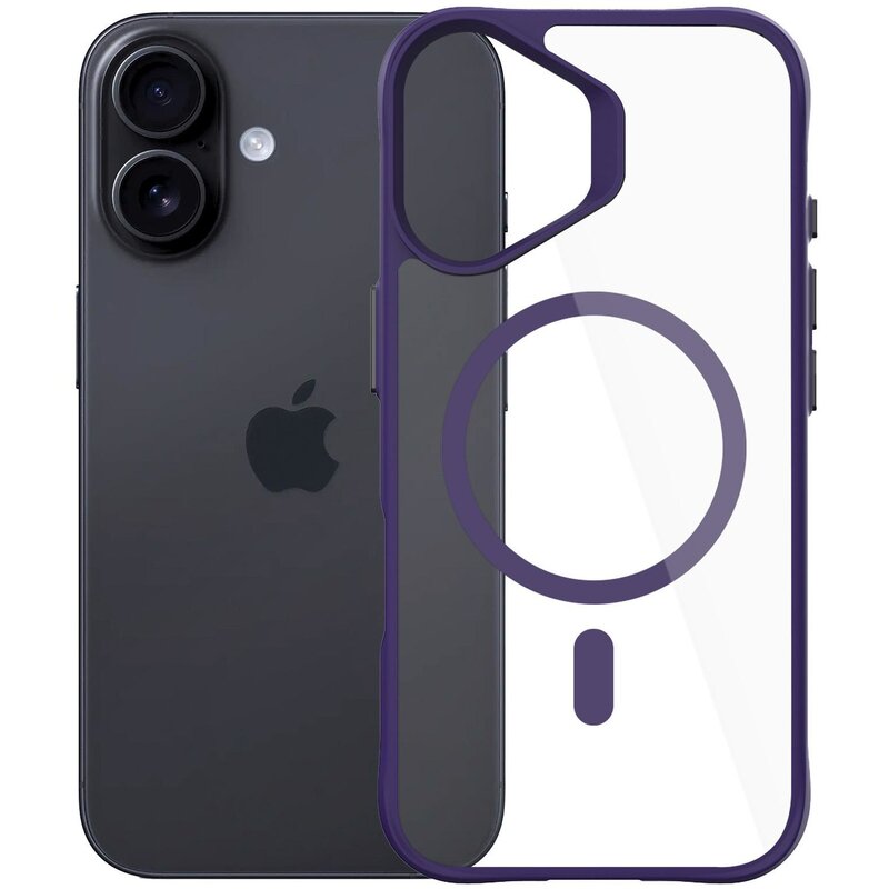Etui 3MK Satin Guardx MagCase do Apple iPhone 16 Przezroczysto-fioletowy