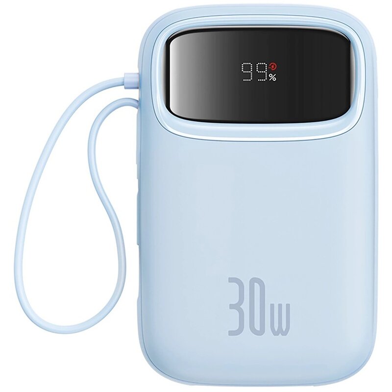 Powerbank BASEUS Qpow 2 10000mAh 30W Niebieski + Kable USB-C