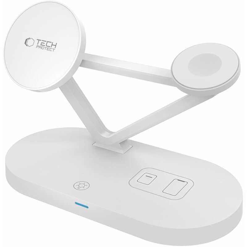 Ładowarka indukcyjna TECH-PROTECT QI15W-A41 3w1 Magnetic Magsafe Biały