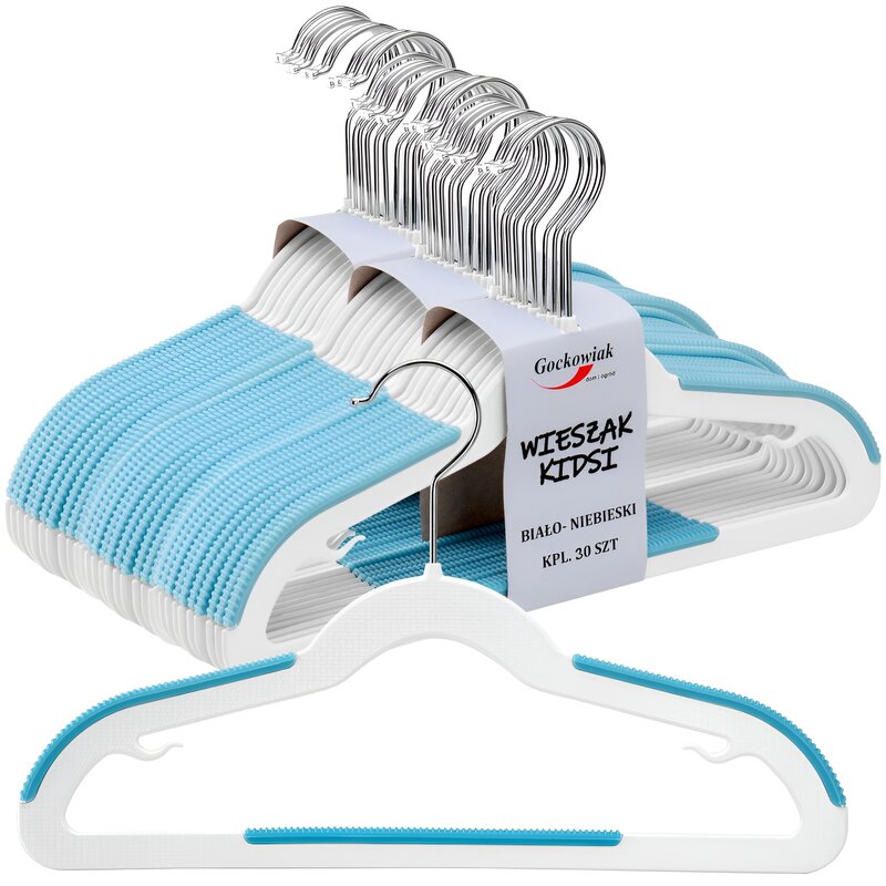 Wieszak na ubrania GOCKOWIAK Kidsi Szaro-niebieski (30 sztuk)