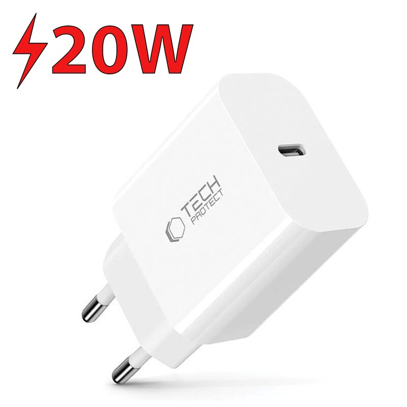 Ładowarka sieciowa TECH-PROTECT NC20W 20W Biały ładowarka do telefonu USB-C