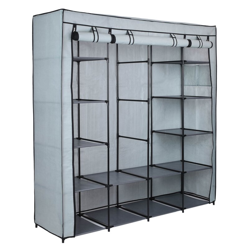 Szafa tekstylna GOCKOWIAK Olena (170 x 165 x 45 cm) Szary