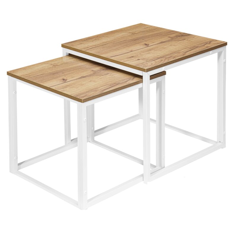 Zestaw stolików LOFTINSPIRED Praven 063837MG Craft - Biały (2 szt.)