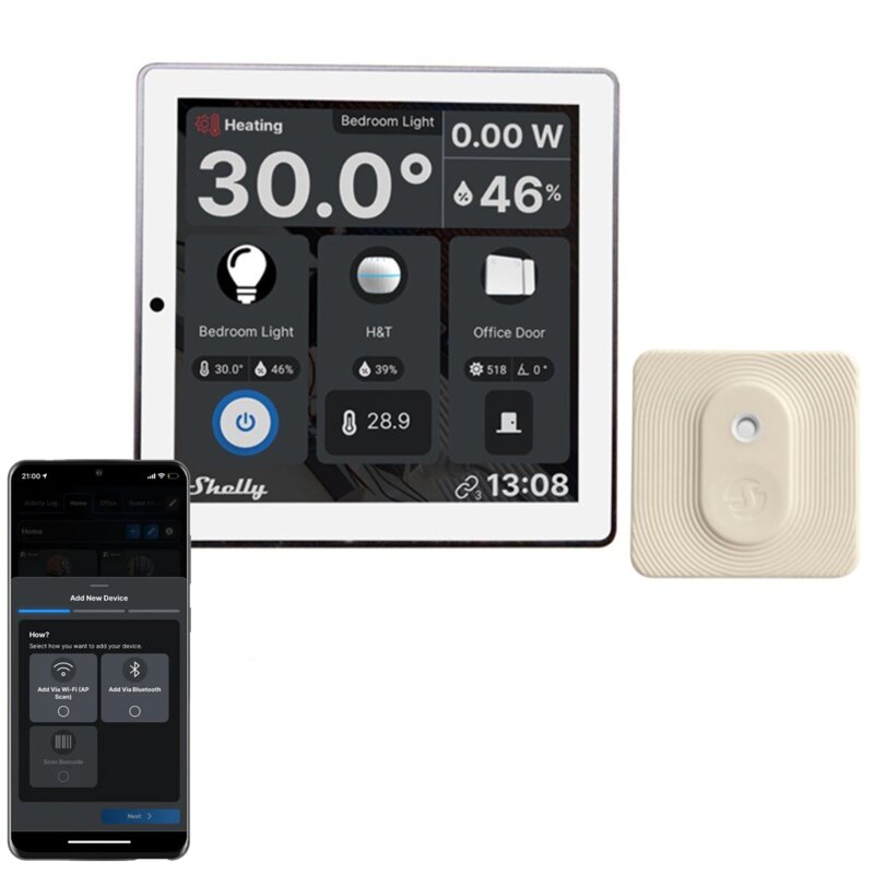 Panel zdalnego sterowania SHELLY Wall Display SAWD1 Biały Wi-Fi/Bluetooth + Czujnik H&T