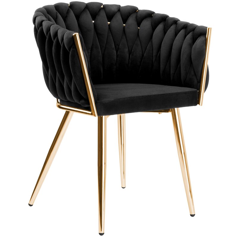 Krzesło EHOKERY Cofton Gold Velvet Czarny