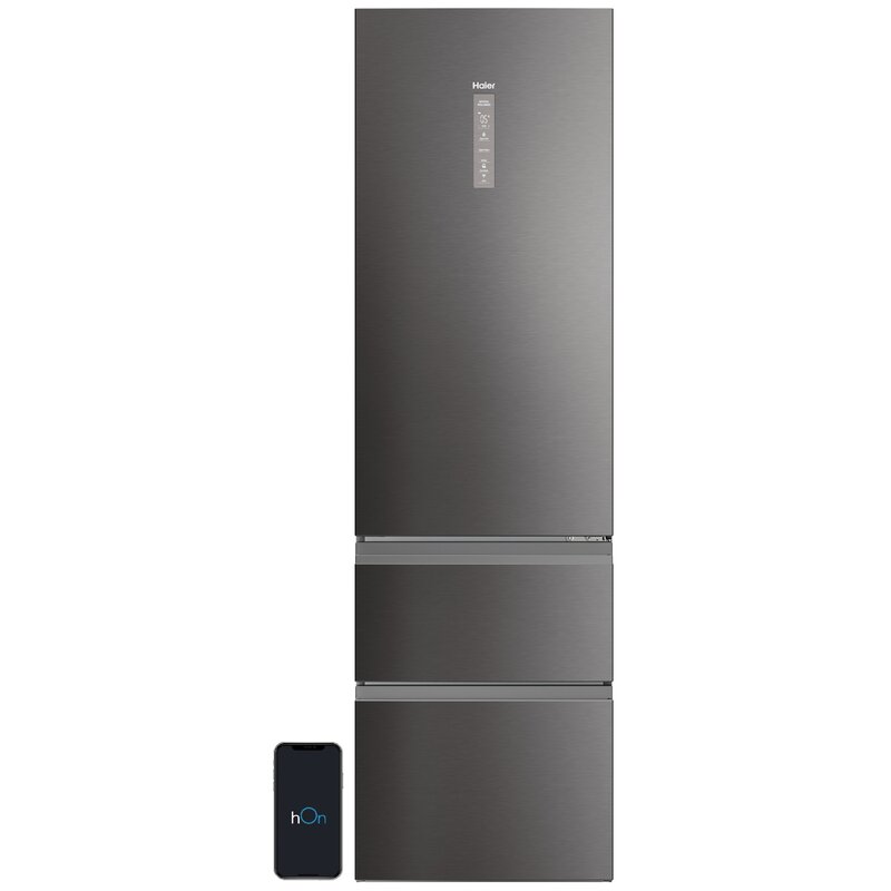 Lodówka HAIER HTW7620DNMP No frost 205cm Ciemna inox