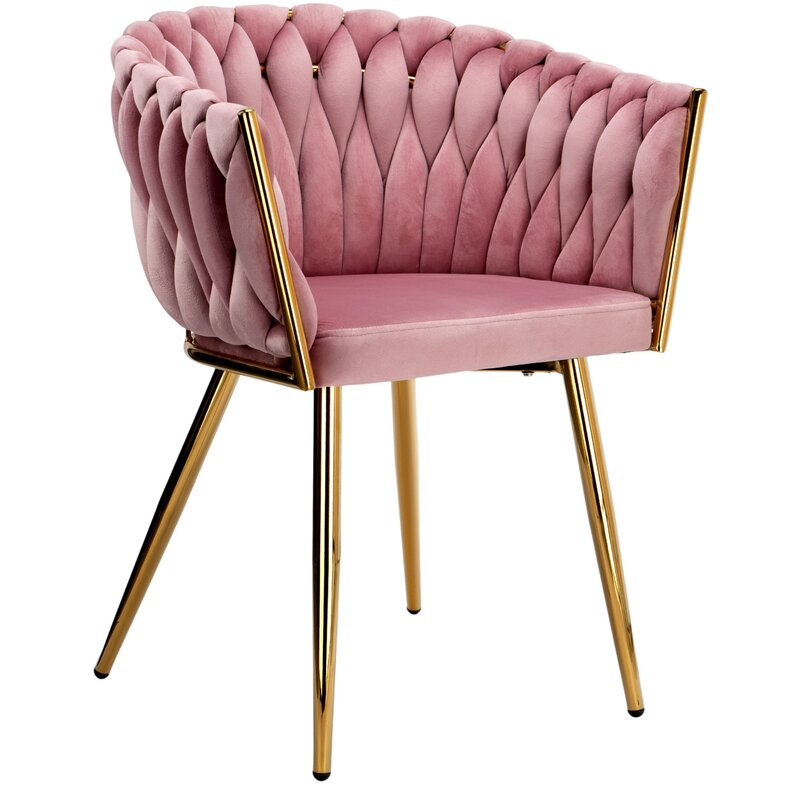 Krzesło EHOKERY Cofton Gold Velvet Różowy