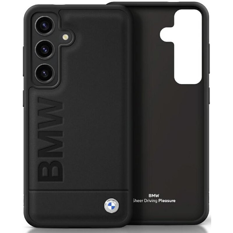 BMW Leather Half Textured MagSafe do Galaxy S25 Ultra Czarny