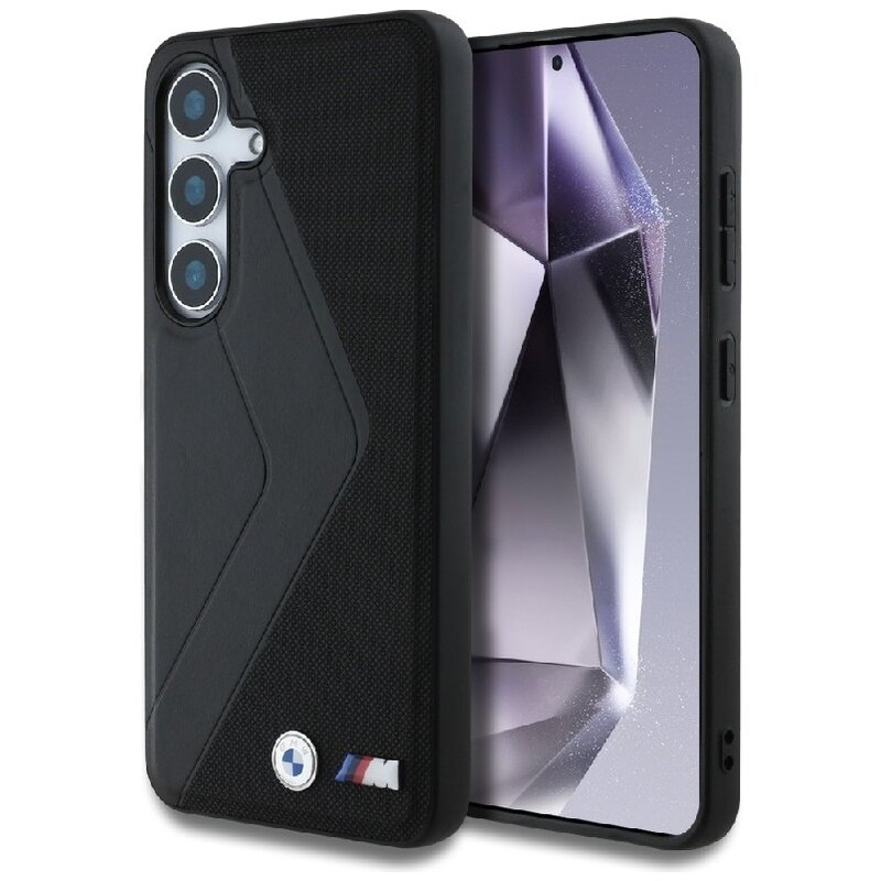 BMW Leather Oversized Stripes MagSafe do Galaxy S25 Czarny