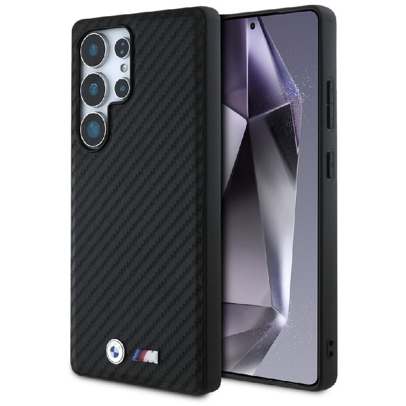 BMW Leather Carbon MagSafe do Galaxy S25 Ultra Czarny