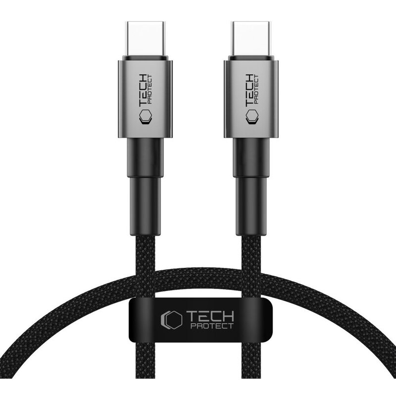 Kabel USB-C - USB-C TECH-PROTECT UltraBoost 100W 0.5 m Szary