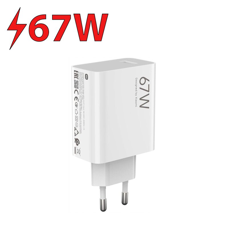 Ładowarka sieciowa XIAOMI Hyper Charge Combo 67W Biały ładowarka do telefonu USB + kabel