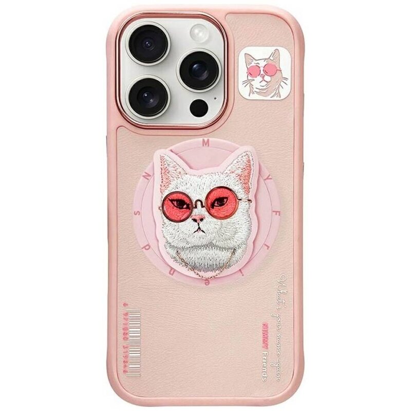 Etui NIMMY Glasses Cool Cat MagSafe do Apple iPhone 16 Pro Różowy
