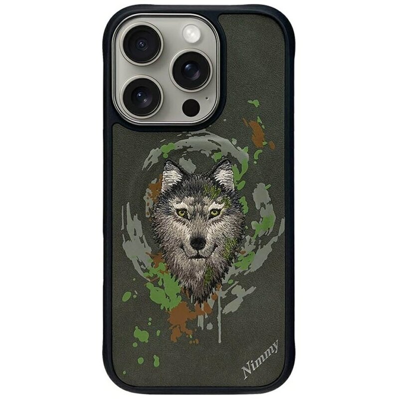 Etui NIMMY Wilk MagSafe do Apple iPhone 16 Pro Ciemnoszary