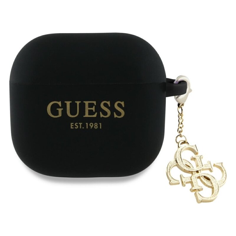 Etui na słuchawki GUESS Silicone 4G Charm do Apple Airpods 4 gen Czarny