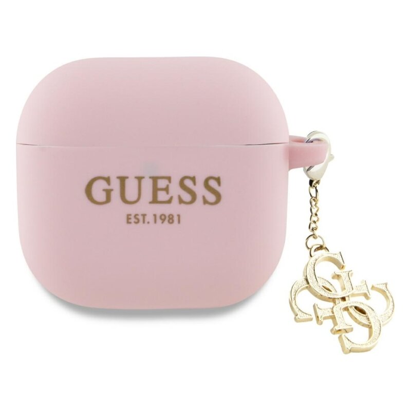 Etui na słuchawki GUESS Silicone 4G Charm do Apple Airpods 4 gen Różowy