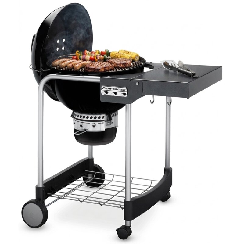 Grill ogrodowy węglowy WEBER Performer GBS 15301004 Zamykany, półka boczna, kółka, termometr, popielnik