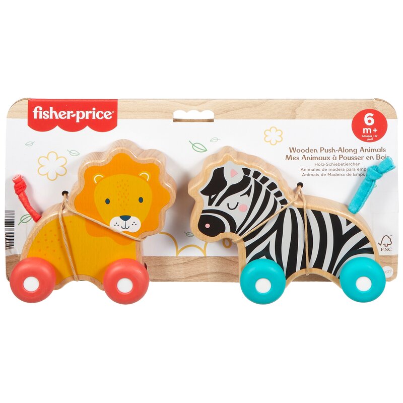 Zabawka FISHER PRICE Drewniane zwierzątka do pchania JFN19