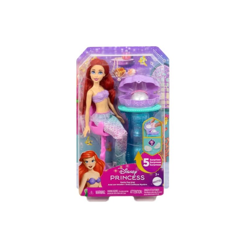 Lalka DISNEY PRINCESS Arielka Muszelkowa toaletka JBF86