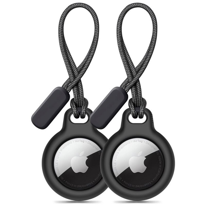 Brelok TECH-PROTECT Rough Chain Apple AirTag 1/2 Czarny (2 szt.)