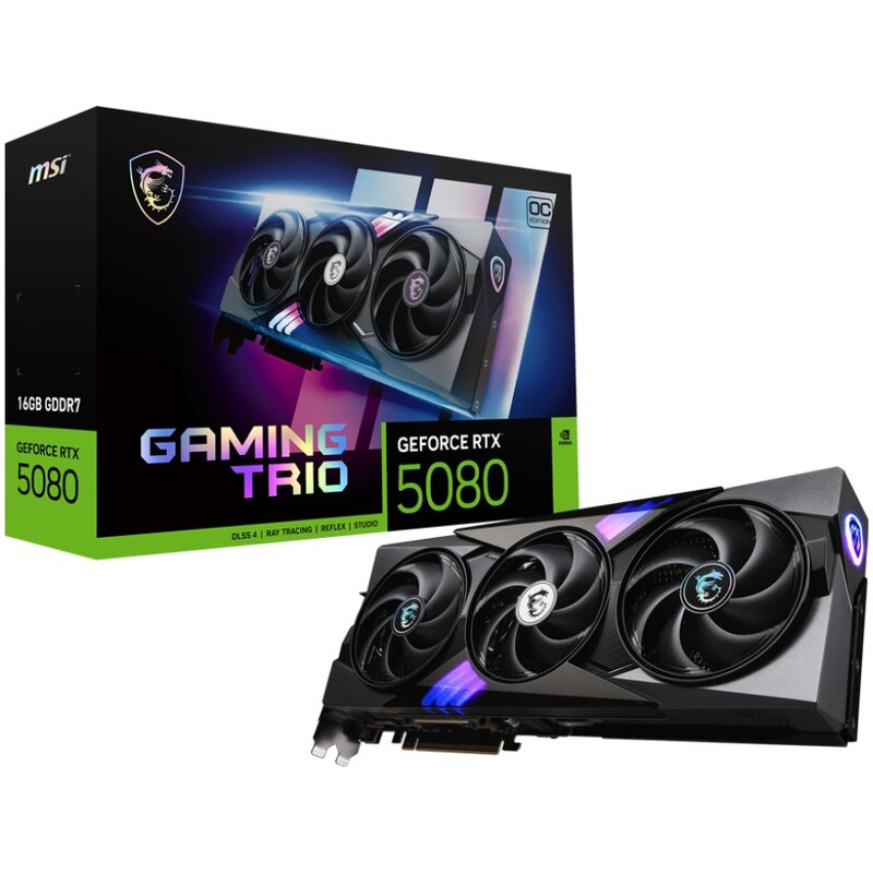 Karta graficzna MSI GeForce RTX 5080 Gaming Trio OC 16GB DLSS 4.5