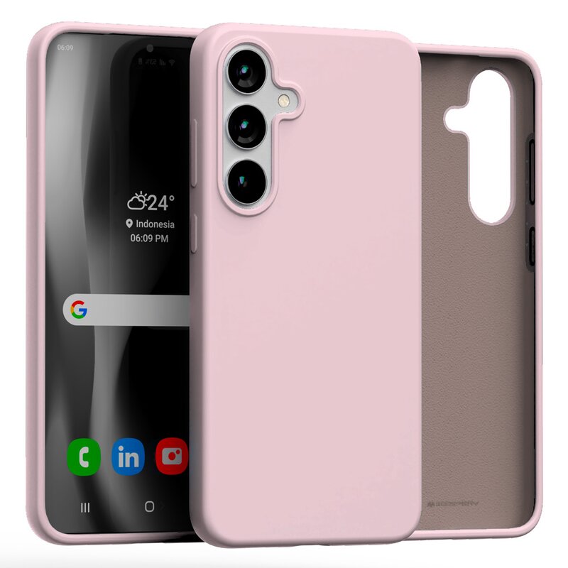 Etui MERCURY Silicone do Samsung Galaxy S25+ Różowo-piaskowy