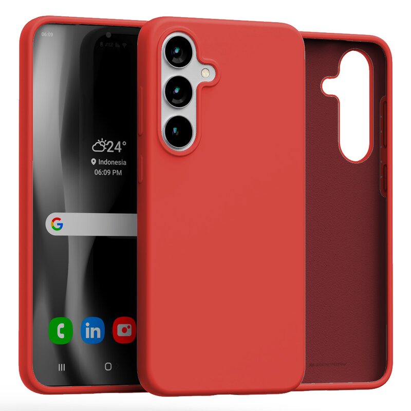 Etui MERCURY Silicone do Samsung Galaxy S25+ Czerwony