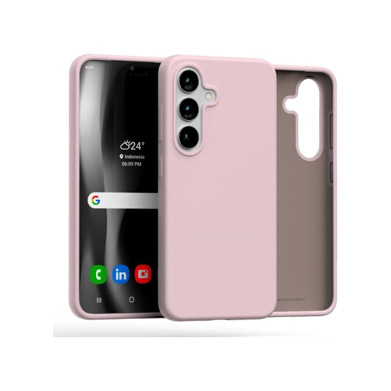Etui MERCURY Silicone do Samsung Galaxy S25 Różowo-piaskowy