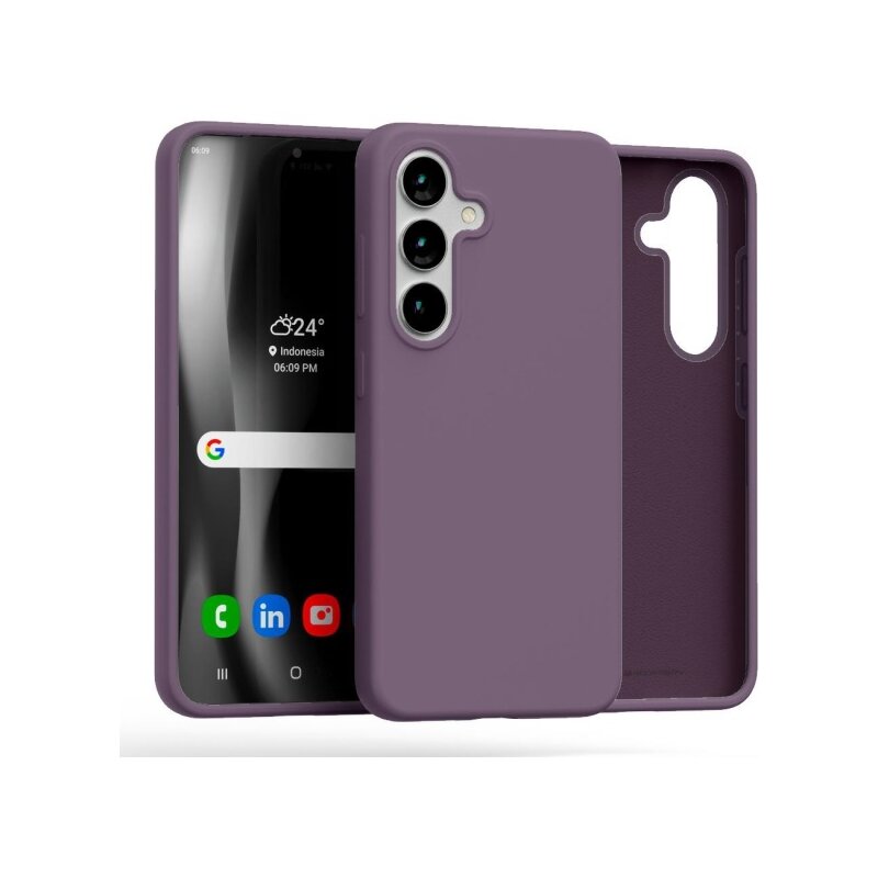 Etui MERCURY Silicone do Samsung Galaxy S25 Fioletowy