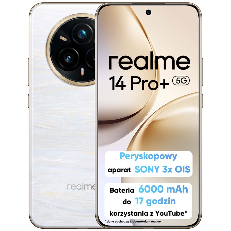 Smartfon REALME 14 Pro+ 5G 12/512GB 6.83" 120Hz Perłowy
