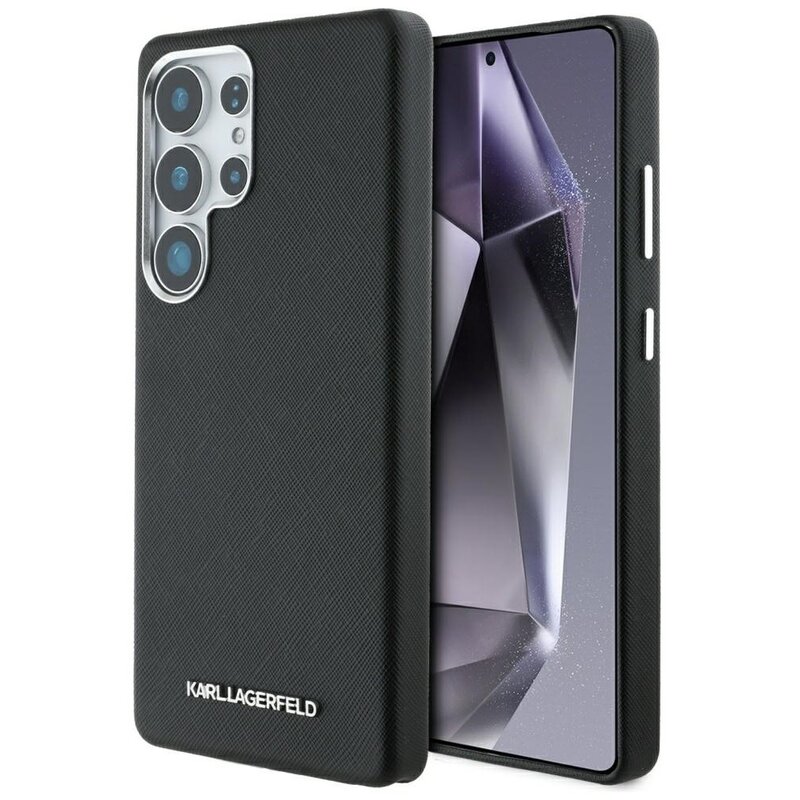 Karl Lagerfeld Saffiano Full Wrapped Elongated Metal Logo MagSafe do Galaxy S25 Ultra Czarny