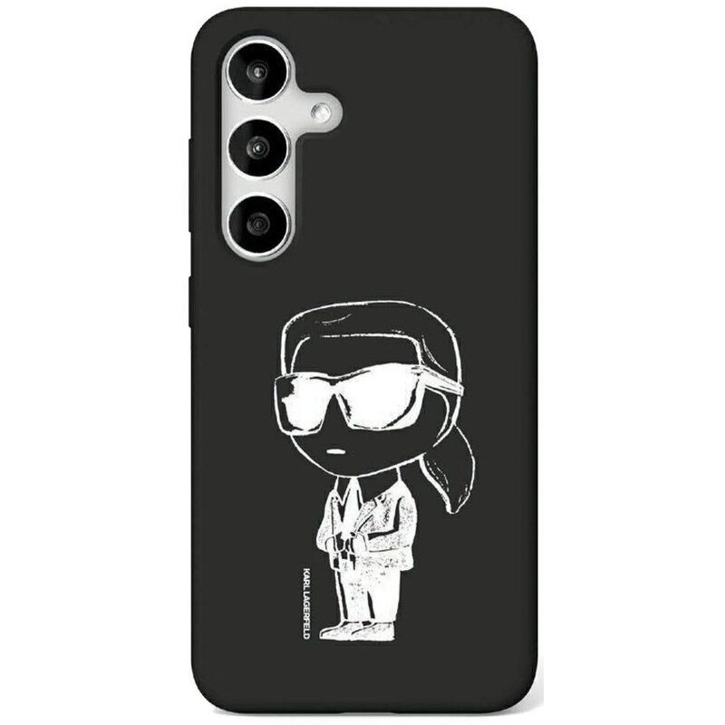 Etui KARL LAGERFELD Silicone Graffiti Ikonik Printed Logo MagSafe do Samsung Galaxy S25 Czarny