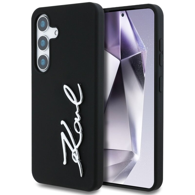 Karl Lagerfeld Silicone Metal Signature Logo do Galaxy S25 Czarny
