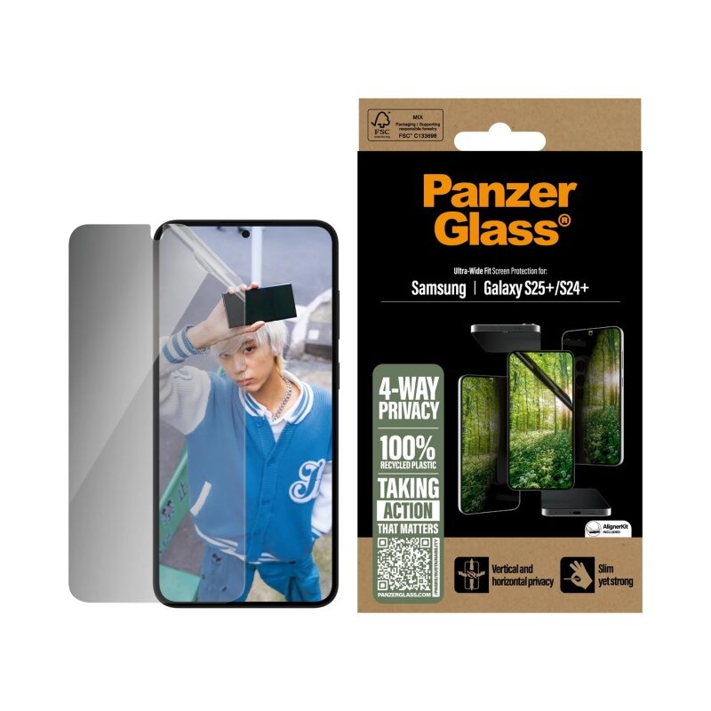 Szkło prywatyzujące PANZERGLASS Eco Matrix Ultra-Wide Fit do Samsung Galaxy S25+