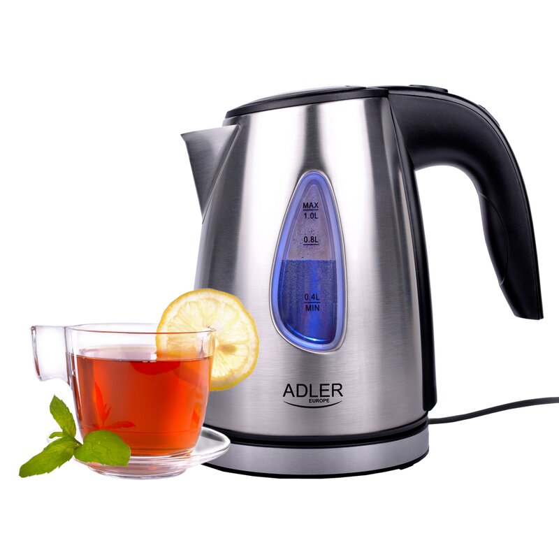 Czajnik elektryczny ADLER AD 1203 (1,0 l / 1500 W / srebrno czarny)