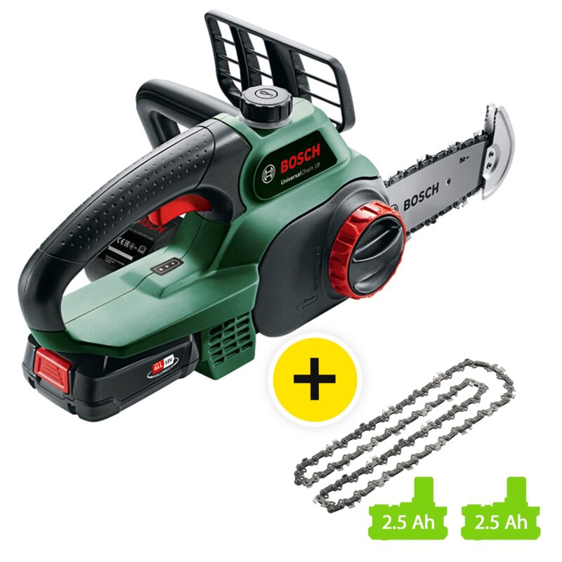 Piła łańcuchowa akumulatorowa BOSCH 18V UniversalChain 18 06008B8004 2x2,5Ah