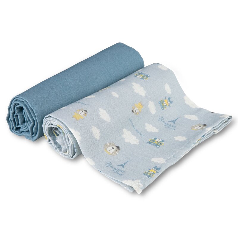 Pieluszki CANPOL BABIES Bonjour Paris Niebieski (2 sztuki)