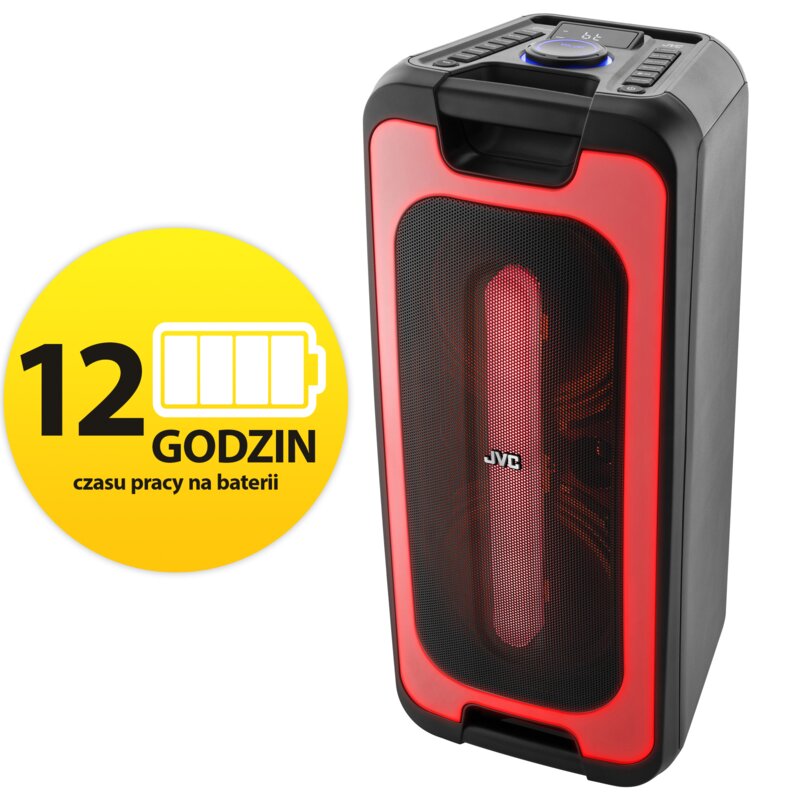 Power Audio JVC Party speaker XS-EP424B Bluetooth, TWS, Efekty świetlne LED, Radio FM, Wejście mikrofonowo gitarowe
