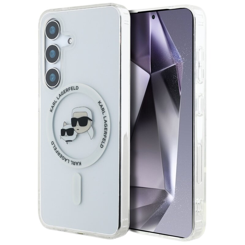 Karl Lagerfeld Heads Printed Logo MagSafe do Galaxy S25 Biały